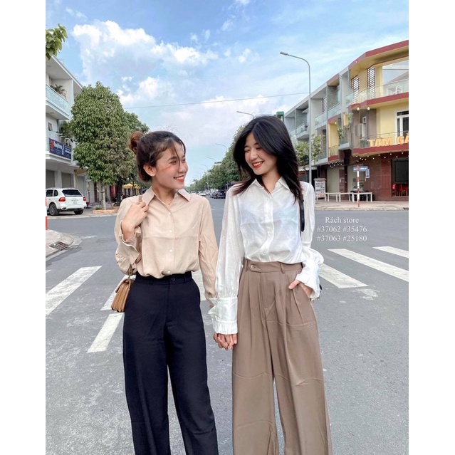 [RÁCH STORE] Quần ống rộng lưng cao