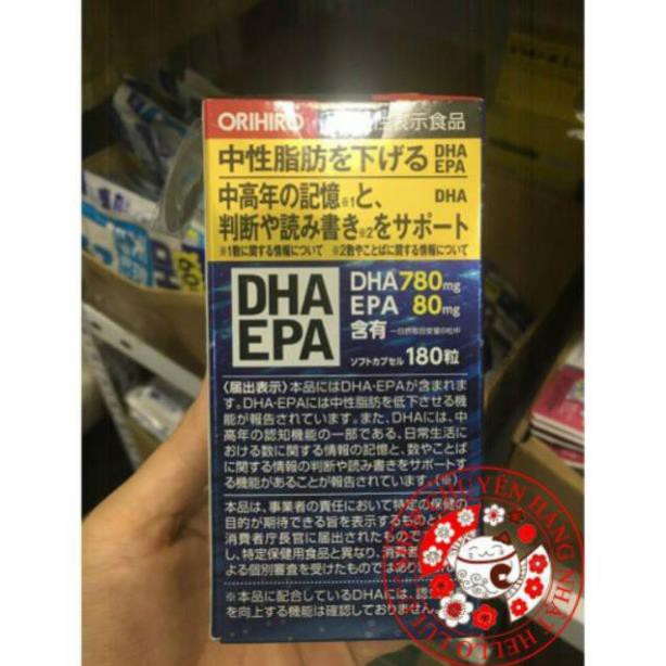 Viên uống EPA DHA bổ não Orihiro Nhật Bản loại 180 viên shopnhatlulu | Thế Giới Skin Care