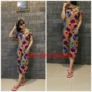 [chọn màu]Bộ lanh mặc nhà cộc tay - Quần culottes ống rộng