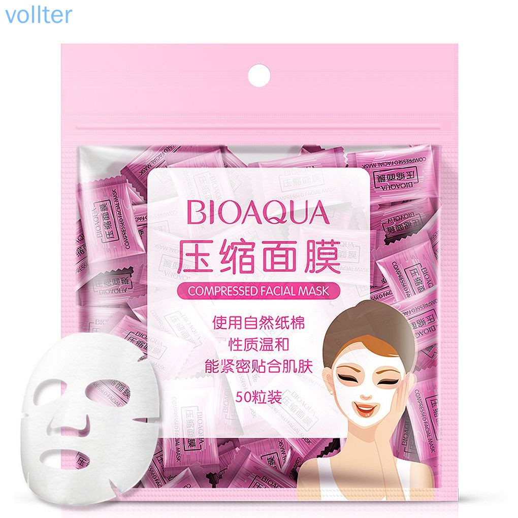 (Hàng Mới Về) Set 50 Mặt Nạ Nén Bằng Vải Cotton Không Dệt Dùng Một Lần Tiện Dụng