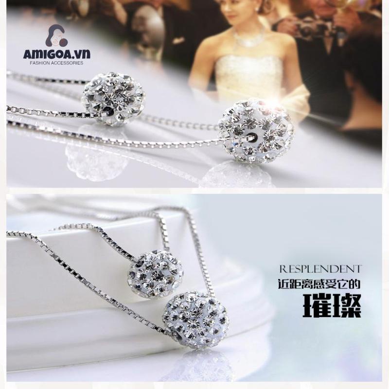 Vòng cổ Hai Lớp Đính Hạt Đơn Giản Cho Nữ