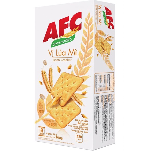 Bánh cracker AFC dinh dưỡng vị lúa mì/ rau cải/ bò bít tết hộp 100g &amp; 200g