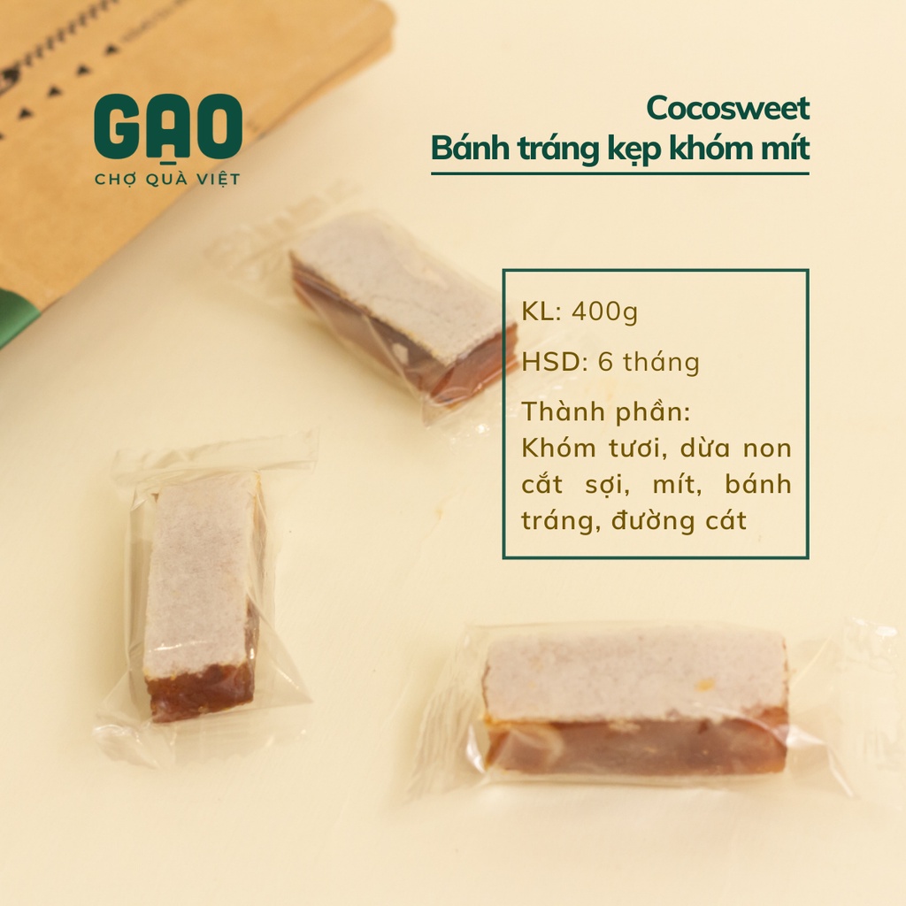 Bánh tráng kẹp khóm mít đặc sản Bến Tre - Cocosweet - Túi 400g