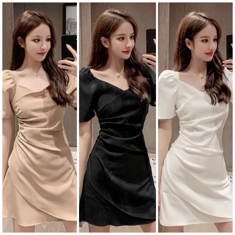 Đầm váy dạo phố nhúng eo 3 màu