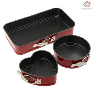 FCD☆ 3 Pcs Set Non Stick Pan Cake Removable Tray Cheesecake Baking Mold Mould Kitchen Tool