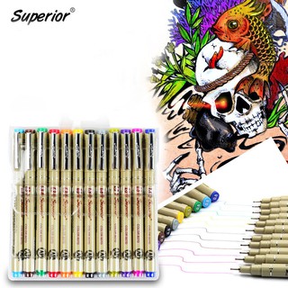 Bút Màu Vẽ Đầu Cọ Nét Nhỏ Set 12M