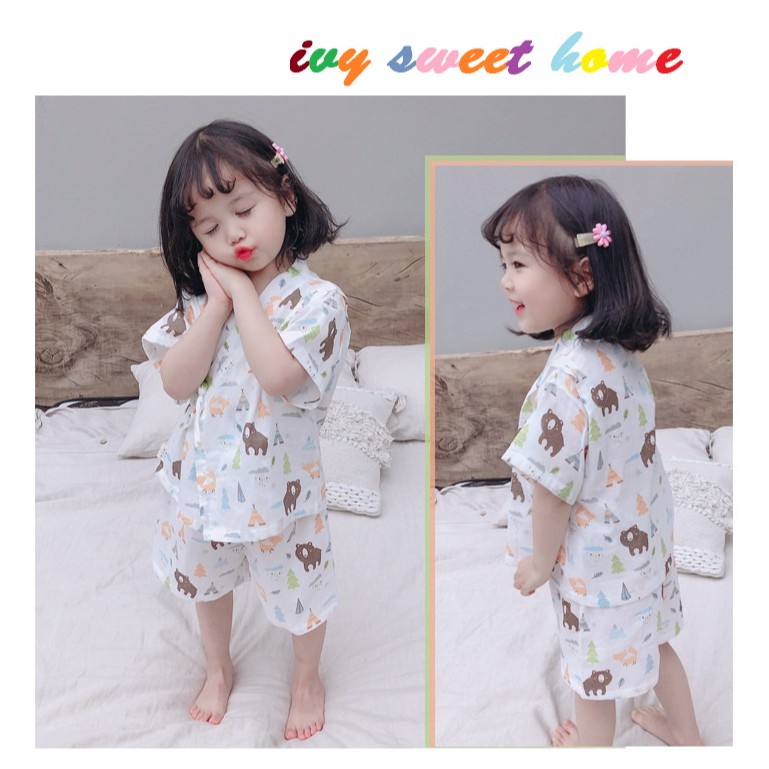 Bộ Kimono Xô Bé Gái Bé Trai Ivysweethome