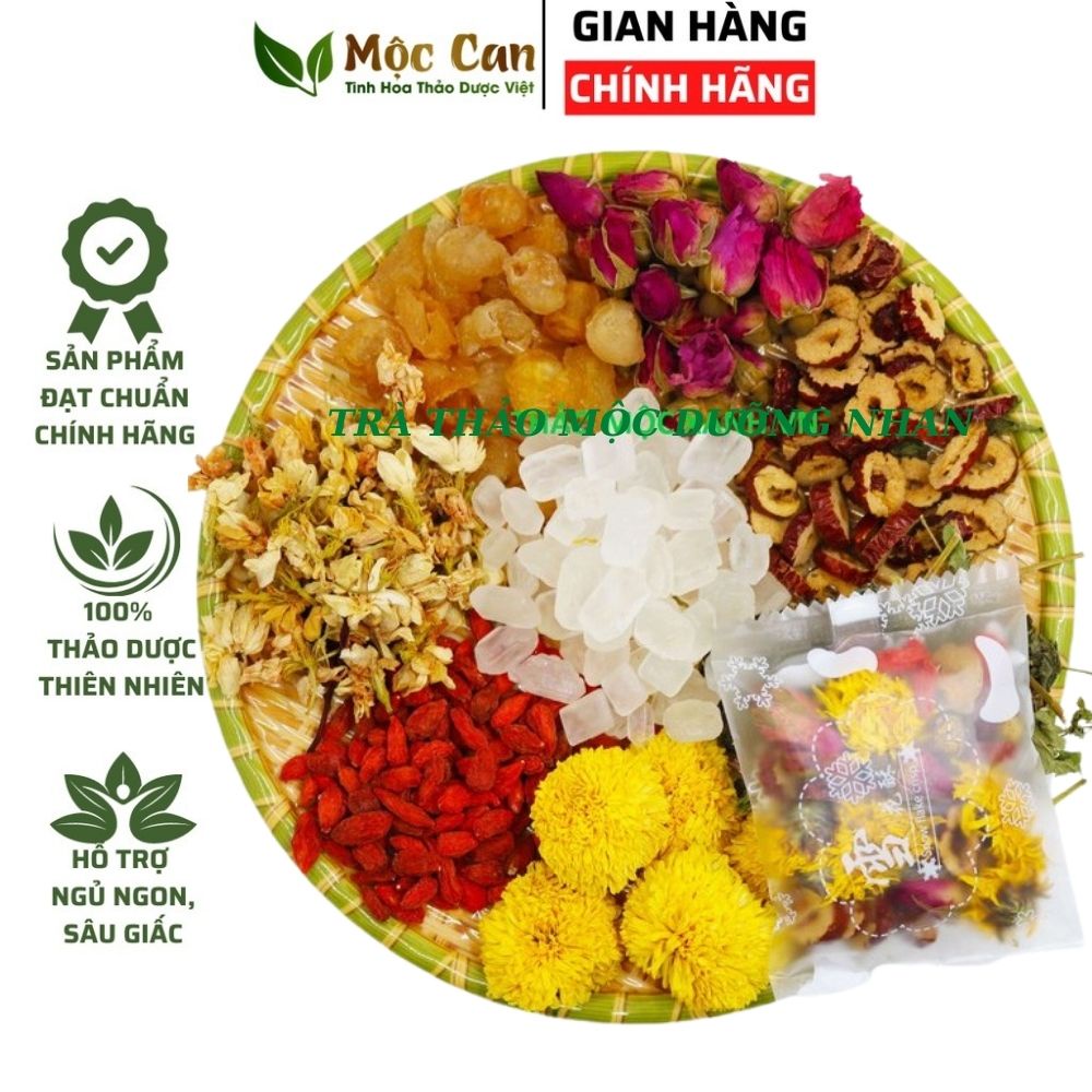 Trà Dưỡng Nhan 7 Vị Thơm Ngon(Gồm: Hoa Cúc; Nụ Hoa Hồng; Long Nhãn; Kỷ Tử; Táo Đỏ, Cỏ ngọt, Hoa nhài)