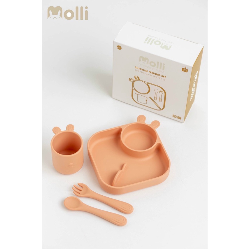 SET ĂN DẶM 4 CHI TIẾT MOLLI: BÁT - THÌA - DĨA CỐC