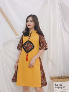 Đầm Gấm Phối Cao Cấp