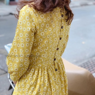 Váy thô vàng hoa cúc hoạ mi