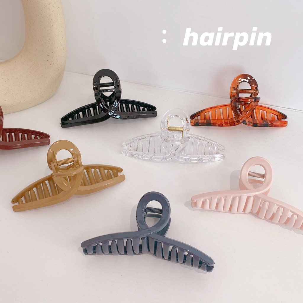 Kẹp Tóc Màu Trong Suốt Thiết Kế Đơn Giản Phong Cách Retro