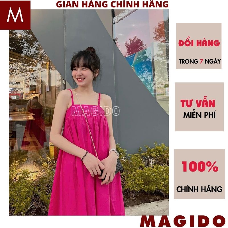 Đầm 2 dây babydoll 4 mầu V11 váy maxi đi biển kiểu dáng hàn quốc ulzzang tiểu thư dễ thương ulzzang -MAGIDO