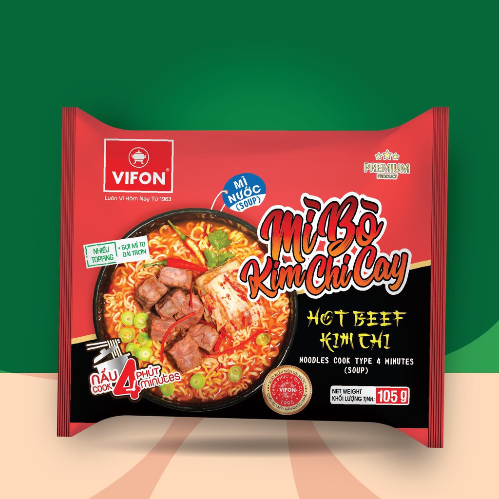 Mì Bò Kim Chi Cay VIFON 105G