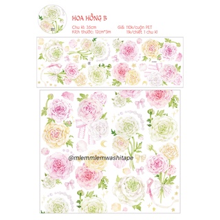 [Chiết chu kì 35cm] Băng washi hình hoa hồng