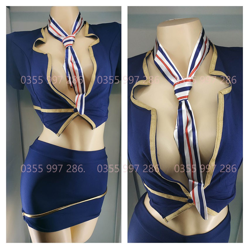 Cosplay Tiếp VIên Sexy - Bộ Đồ Ngủ Nữ Sexy Cosplay Cơ Trưởng Mã TV1750 | BigBuy360 - bigbuy360.vn