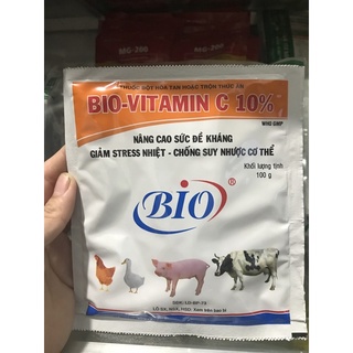 Bio- Vitamin C 10% nâng cao sức đề kháng, chống suy nhược trên chó mèo gói 100g
