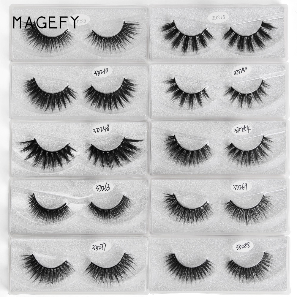 Cặp lông mi giả MAGEFY 3D trang điểm tự nhiên hình chữ thập dày