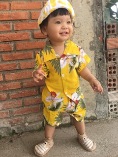 Bộ lanh lụa hoa quả cho bé