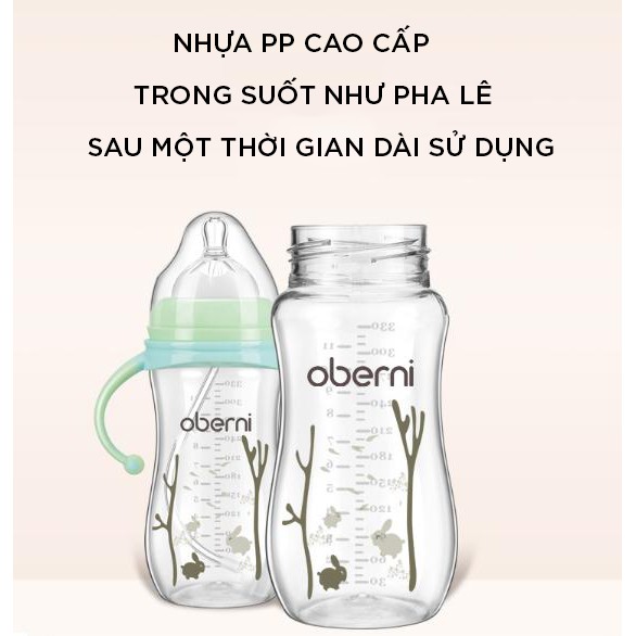 Viethan Bình sữa cho bé chống đầy hơi cổ rộng có tay cầm an toàn cao cấp 270ml DS07 MHB9