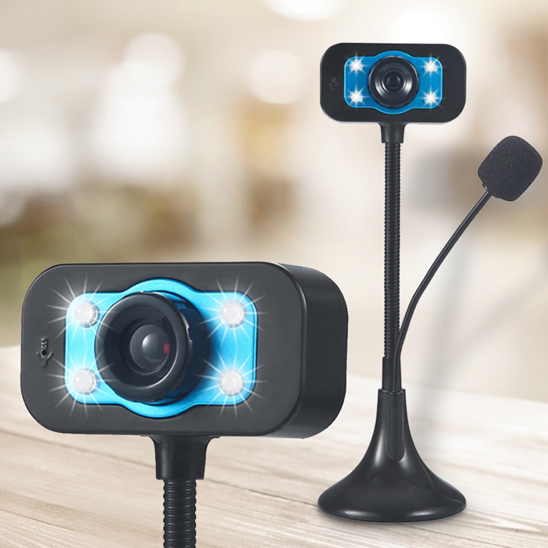 Webcam USB 4 bóng đèn LED độ phân giải cao kèm mic cho Skype Youtube | BigBuy360 - bigbuy360.vn