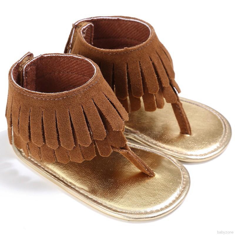 Giày Sandal Xỏ Ngón Phối Tua Rua Dễ Thương Cho Bé Gái