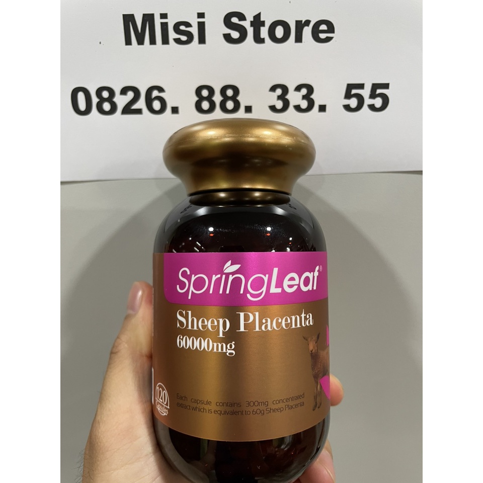 Viên nhau thai cừu cao cấp Placenta 60000mg Spring Leaf Úc, 120 viên