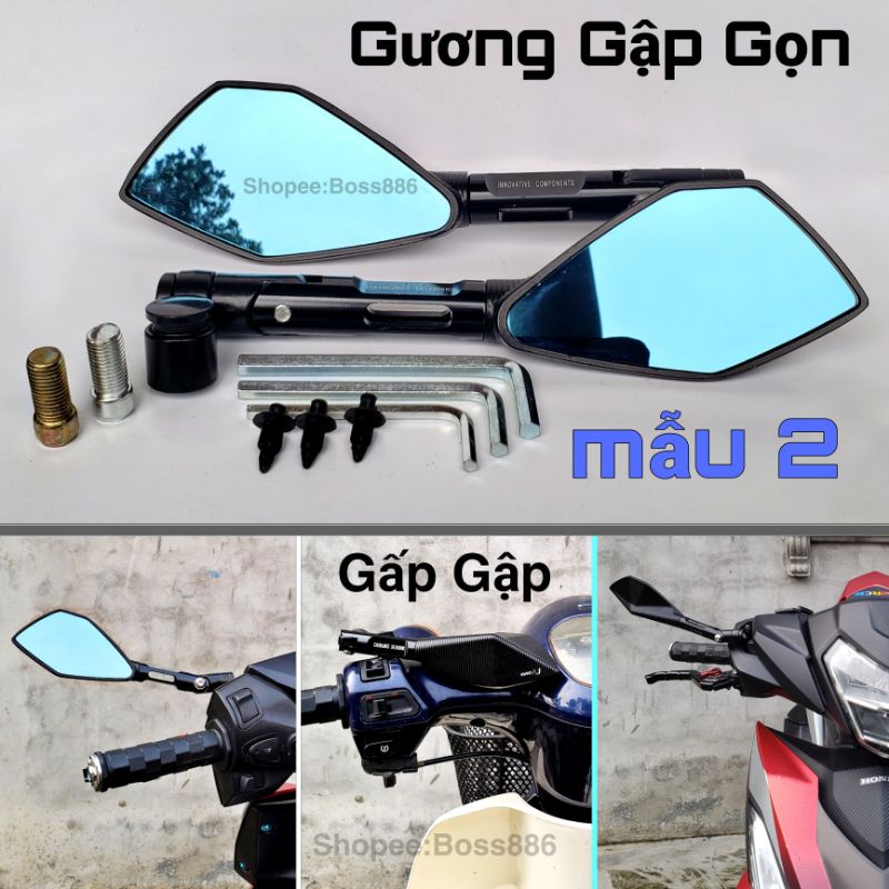 gương gấp gập xe máy xe điện nhỏ gọn thời trang mẫu 2