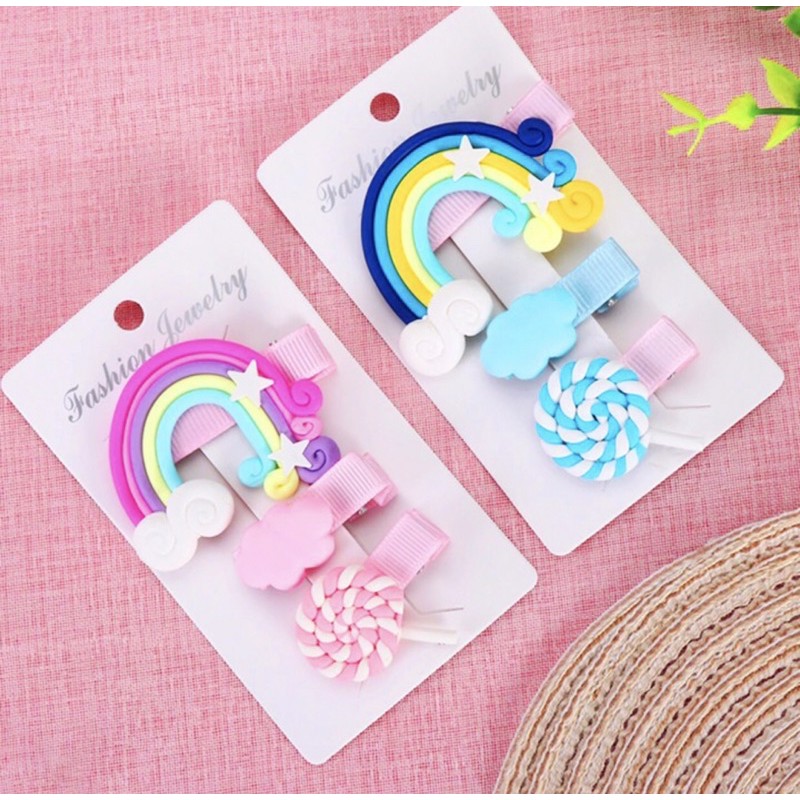 vỉ 3 kẹp hình dễ thương cho bé