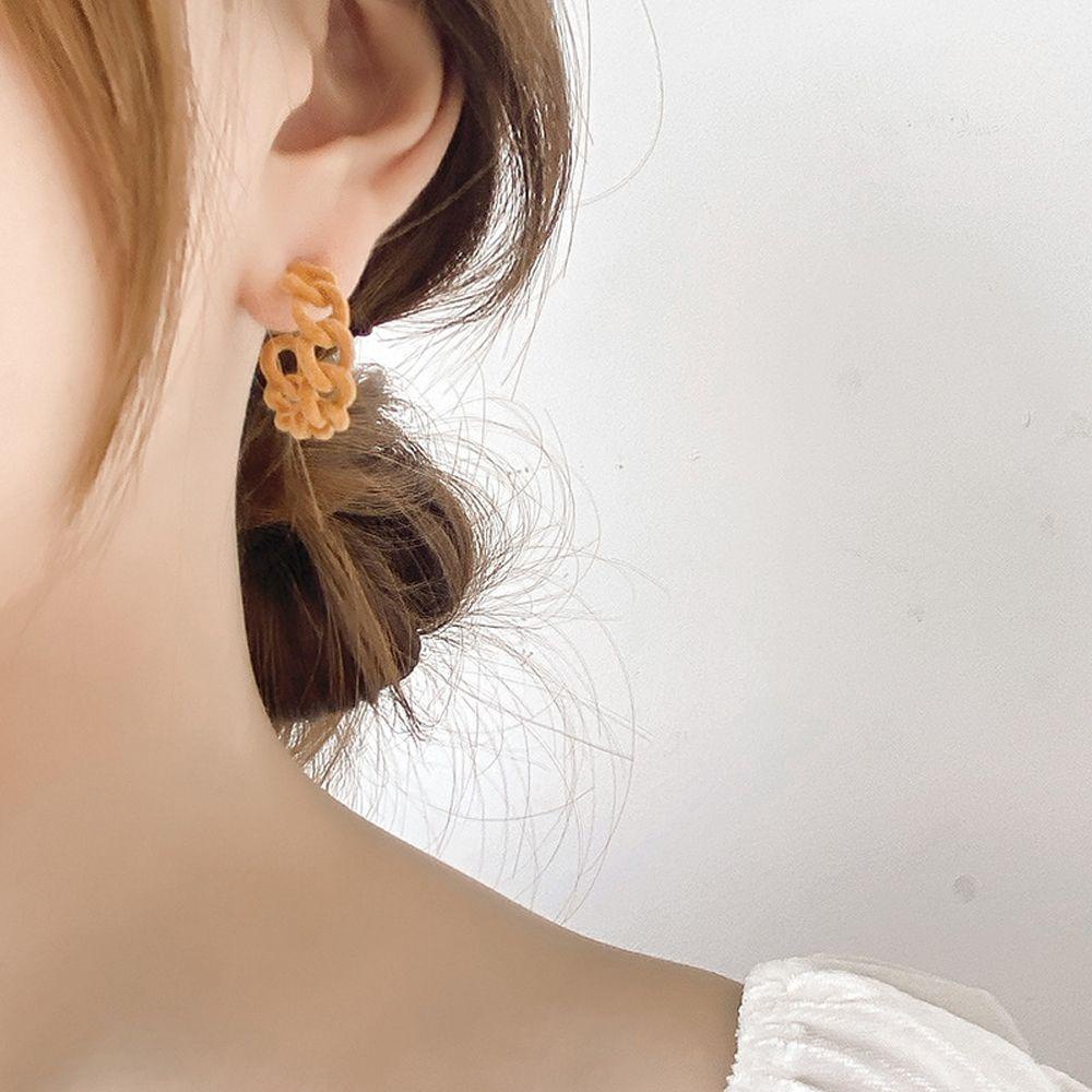 Khuyên Tai Dạng Vòng Phối Dây Xích Bằng Nhung Thời Trang Cho Nữ MXMUSTY