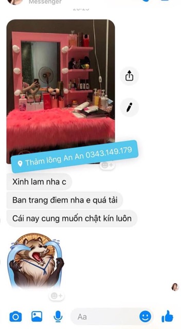 Thảm lông trải bàn trang điểm - chụp hình