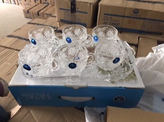 Bộ 6 cốc kèm khay thủy tinh