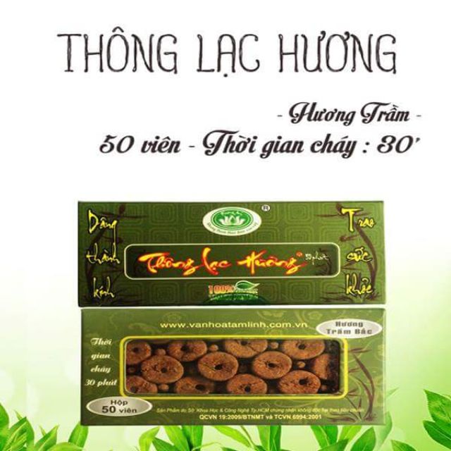 Nhang sạch thảo dược 100% - THÔNG LẠC HƯƠNG viên/nụ