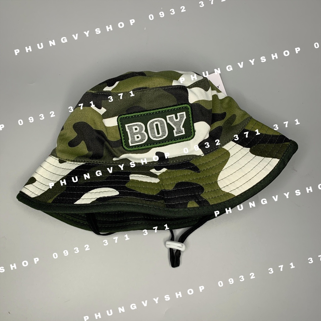 Mũ tai bèo trai gái bucket dễ thương thêu BOY LÍNH- Nón trẻ em vành