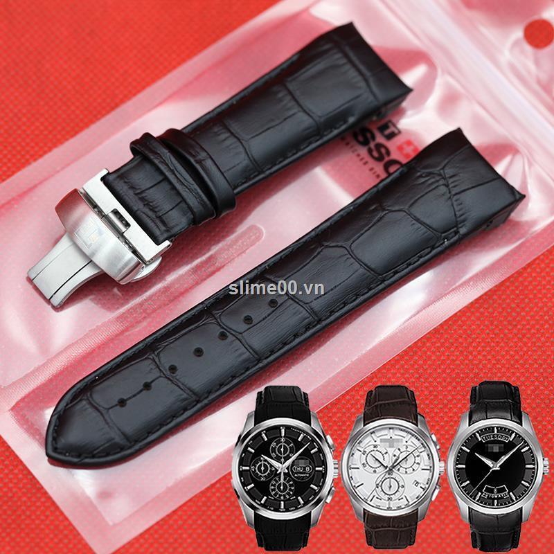 Dây đeo da cho đồng hồ nam T035 1853 Kurtu T035627a t035407a 24MM