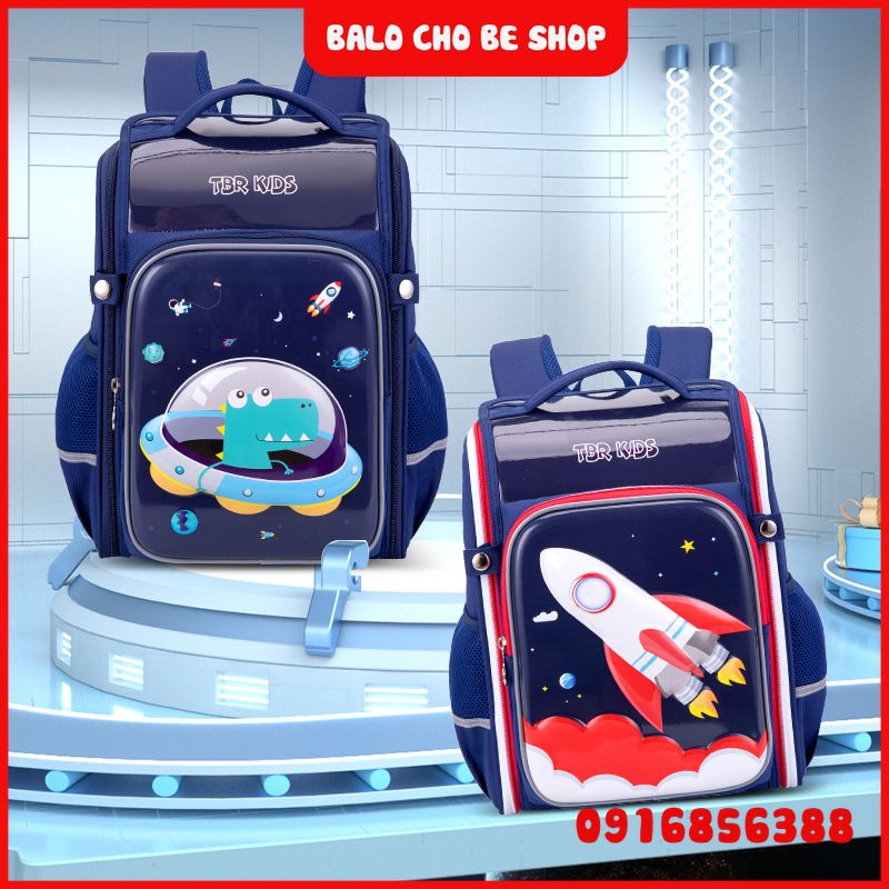 Balo chống gù tiểu học cho bé trai gái, cặp sách cho bé nam nữ đi học cấp 1 họa tiết 3d mẫu hoạt hình - haigiang3008