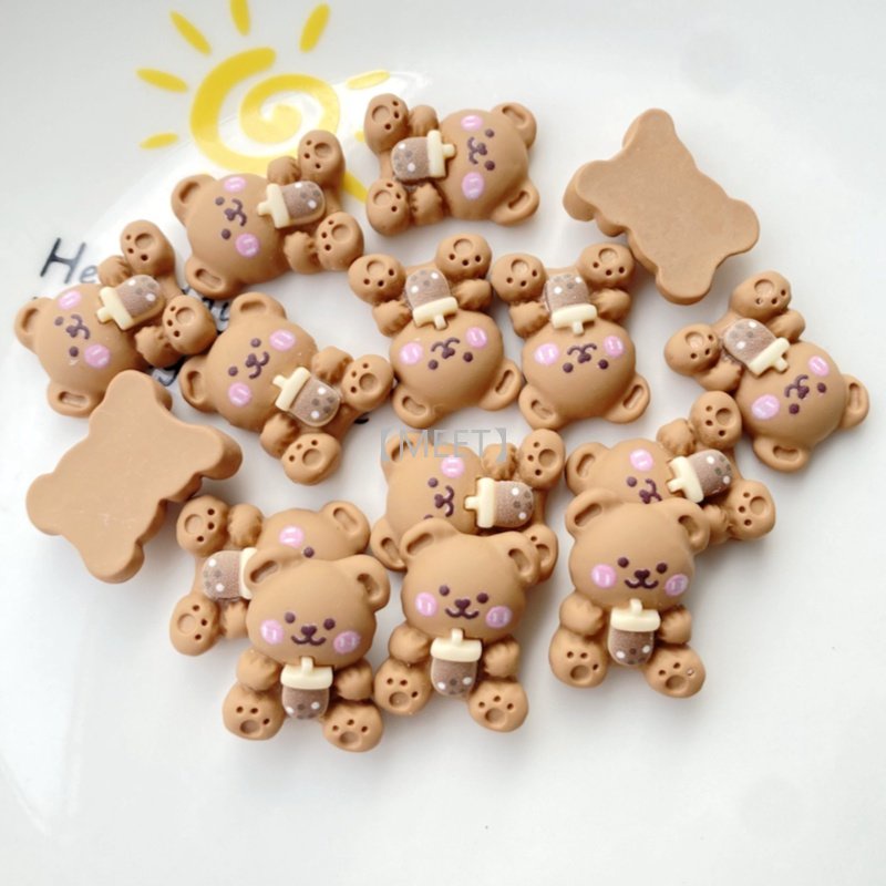 1 Túi Đựng Trang Sức Hình Trà Sữa Gấu DIY Bằng Nhựa Resin DIY