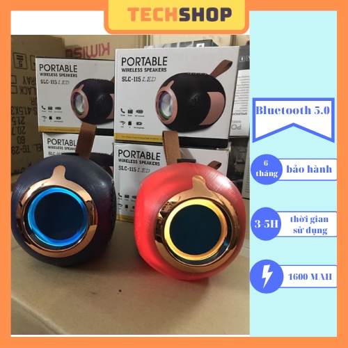 Loa Bluetooth không dây SLC -115 đèn led ,công suất 5W Ấm bass mạnh nghe nhạc hay có khe cắm thẻ nhớ,USB tiện lợi