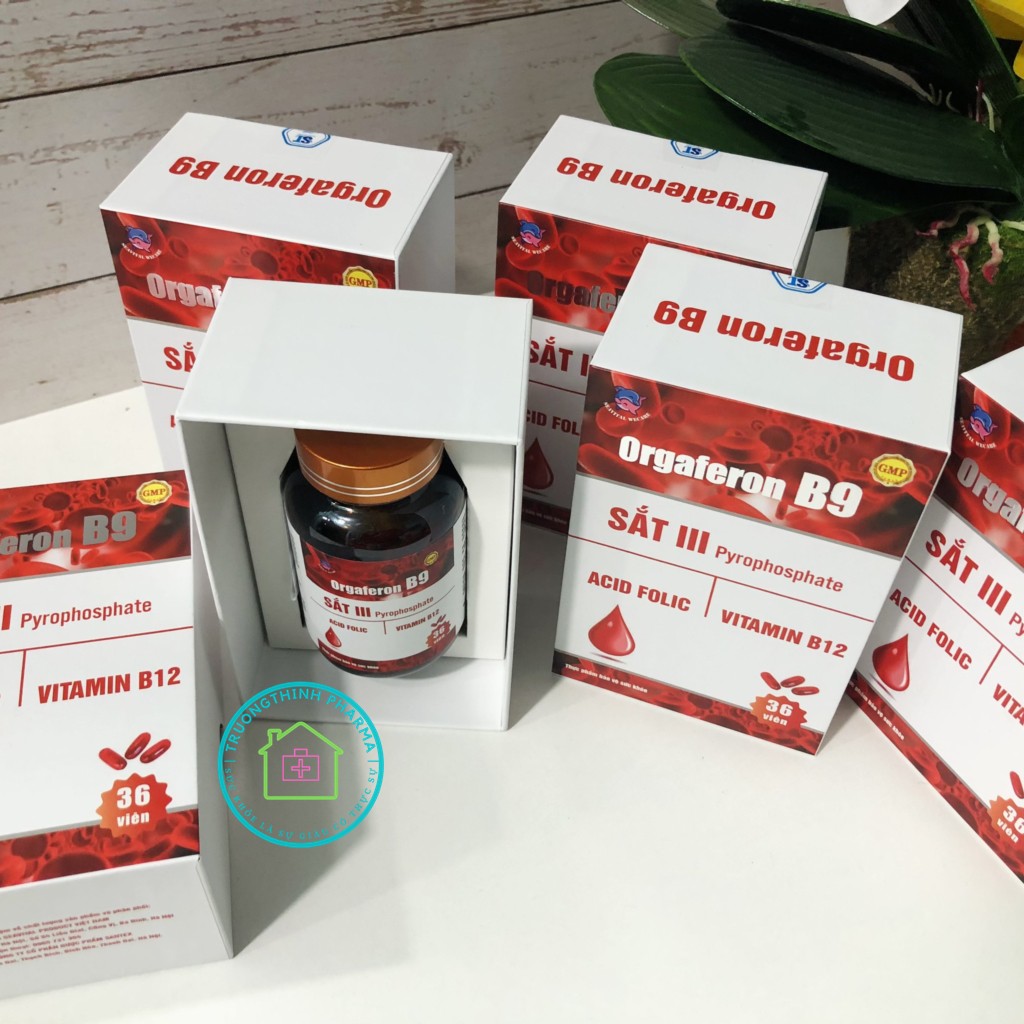 Viên uống bổ sung sắt và Acid folic ORGAFERON B9 _ bổ máu, ngăn ngừa thiếu máu. Hộp 36 viên | Thế Giới Skin Care