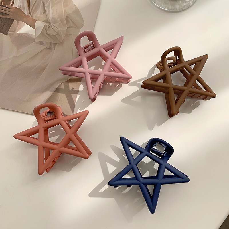 Kẹp Tóc Càng Cua Hình Ngôi Sao Năm Cánh Màu Trơn 7.5Cm