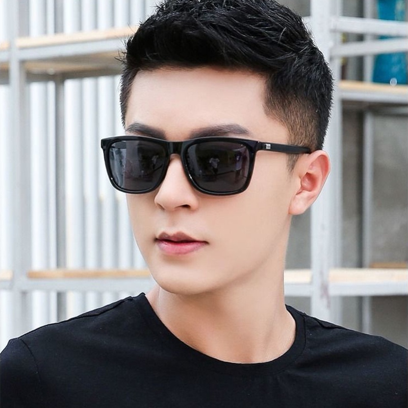 Kính Râm/Kính Mát Gọng Vuông Tròn Màu Đen Thời Trang Nam Nữ