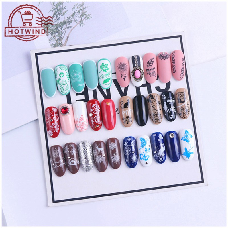 Tấm khuôn trang trí móng tay với nhiều mẫu họa tiết tùy chọn phong cách nghệ thuật