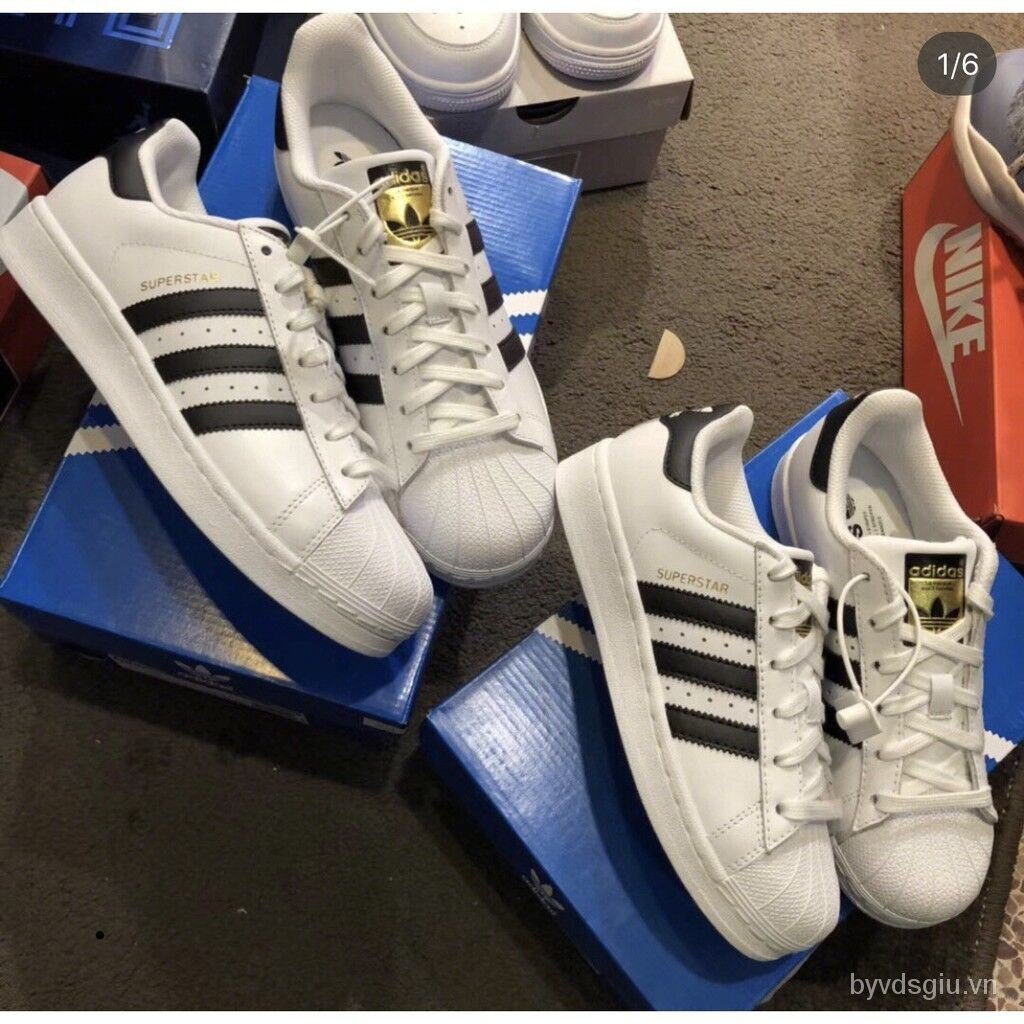 Đặc Biệt Mùa Tựu Trường Kèm Vé Nhỏ adidas Superstar 愛迪達 Đầu Vỏ Sò Clover Giày Màu Trắng Giày Giày Của Nam Giới Giày Nữ Những Người Yêu Thích Tiêu Chuẩn Vàng