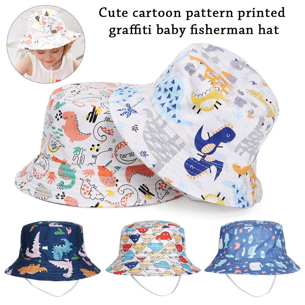 WONDER Mũ Tai Bèo Chống Nắng Họa Tiết Động Vật Trái Cây Graffiti Cho Bé