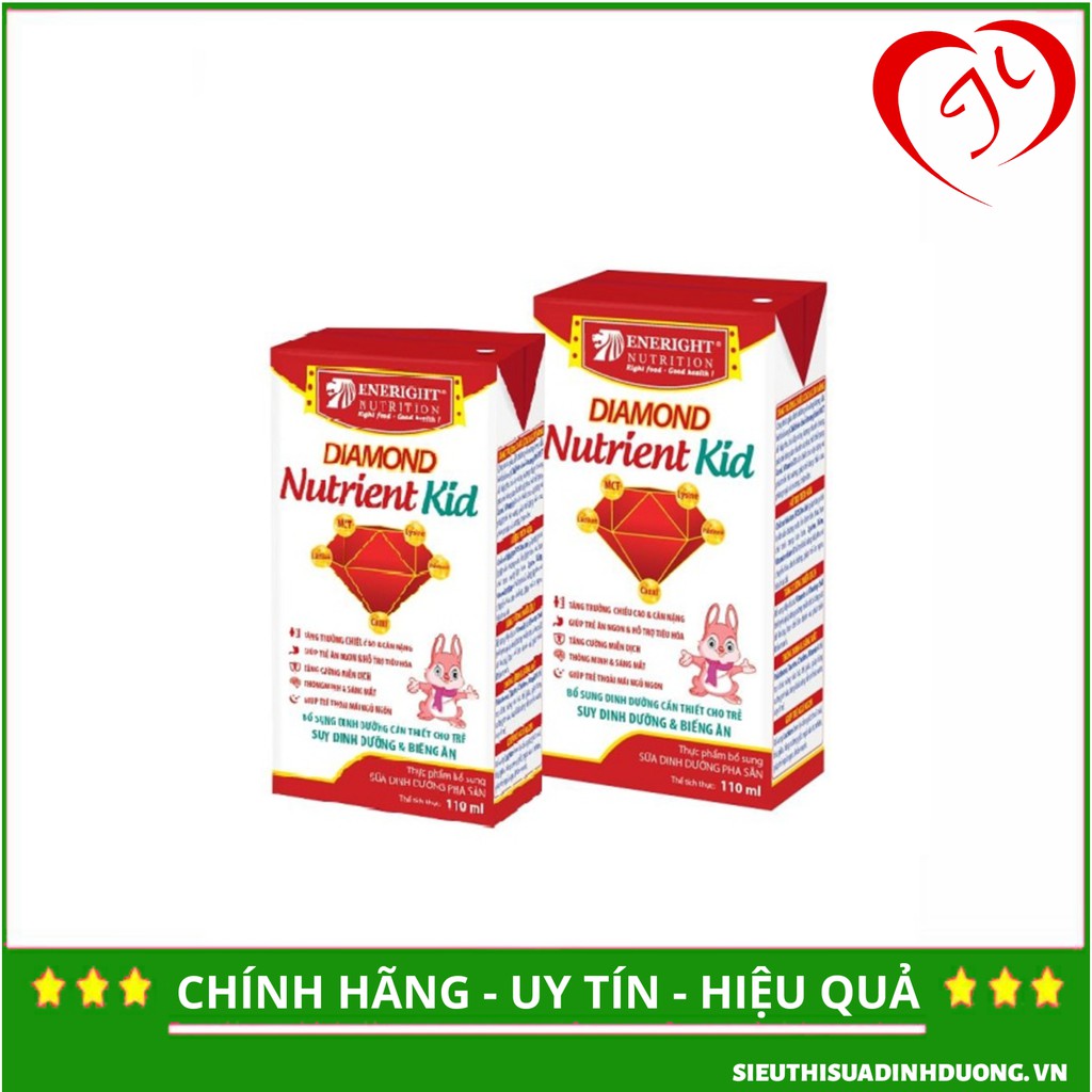 Lốc 4 hộp Diamond Nutrient kid 110ml bổ sung dinh dưỡng cần thiết cho trẻ suy dinh dưỡng và biếng ăn