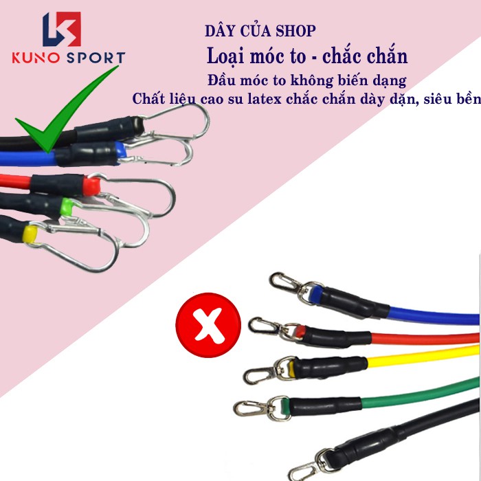 Bộ 5 Dây Ngũ Sắc Tập Full Body I Dụng Cụ Tập Gym Cao Cấp KUNOSPORT