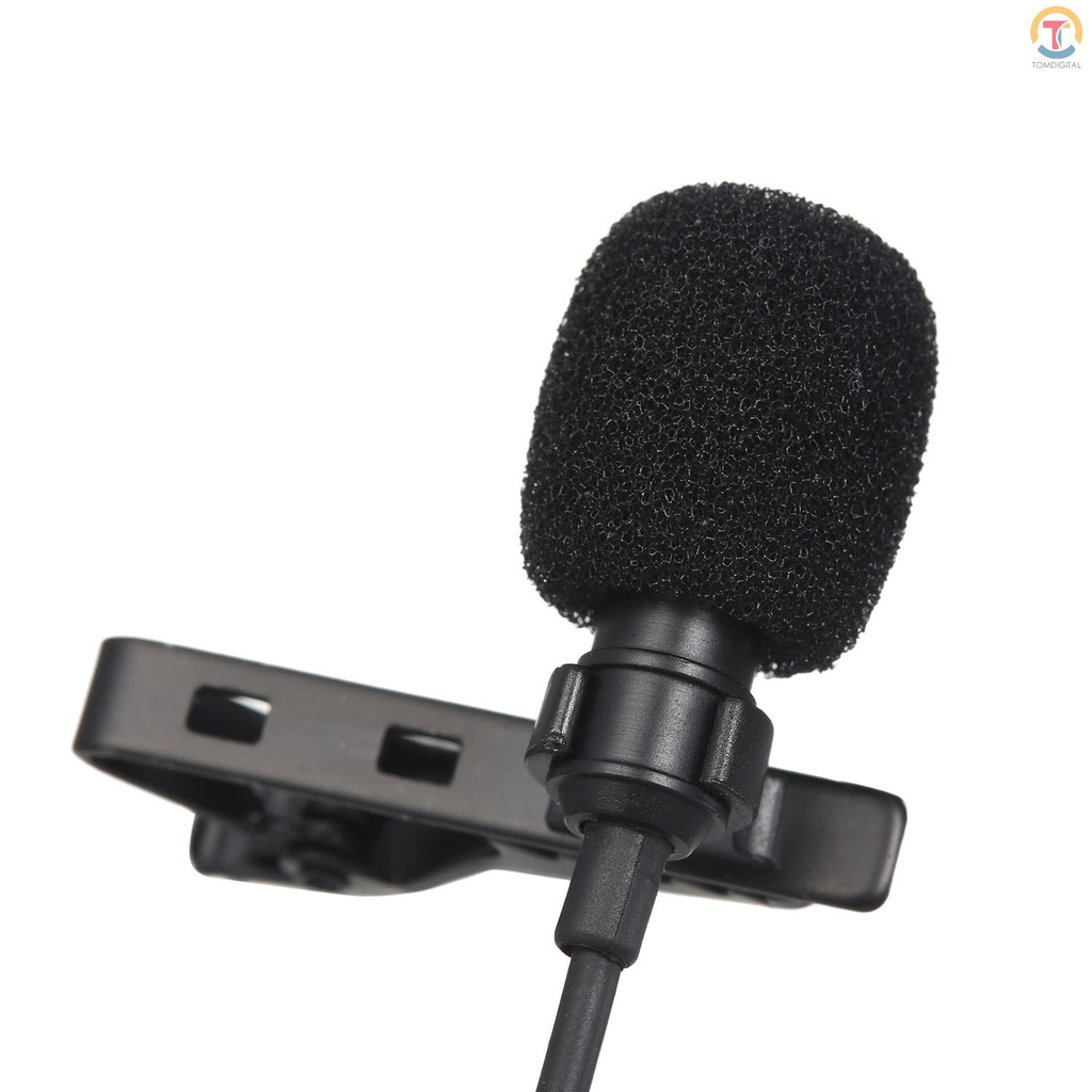 3.5mm Mini Collar Microphone 1.5m Wires Clip Lapel Microphone High Sensitivity Mic with Storage Bag Audio Adapter Cable for Smart Phone Laptop PC