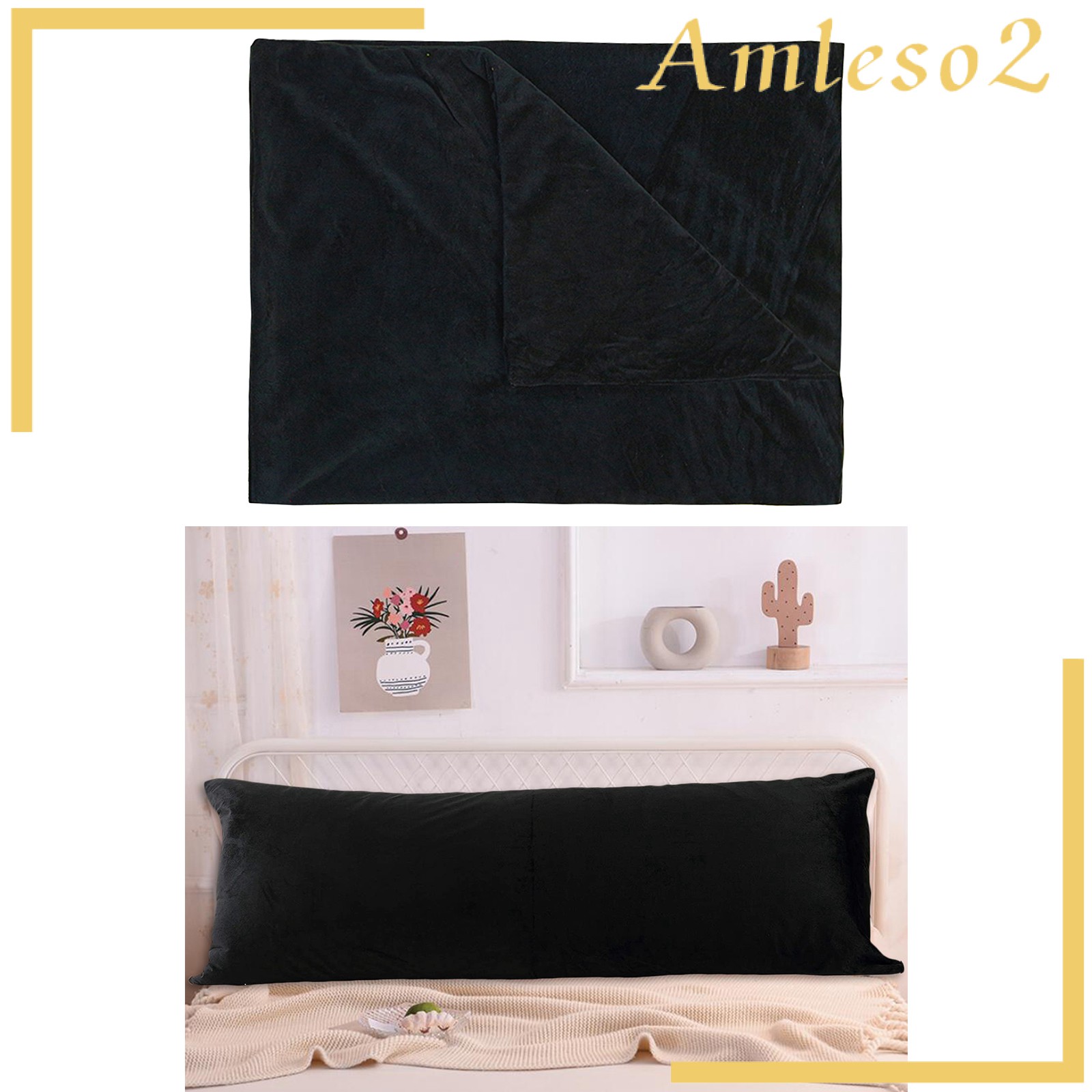 [AMLESO2] Bed Sleep Long Body Pillow Case Cover Velvet Protector Zipper Pillowcase 2 Size