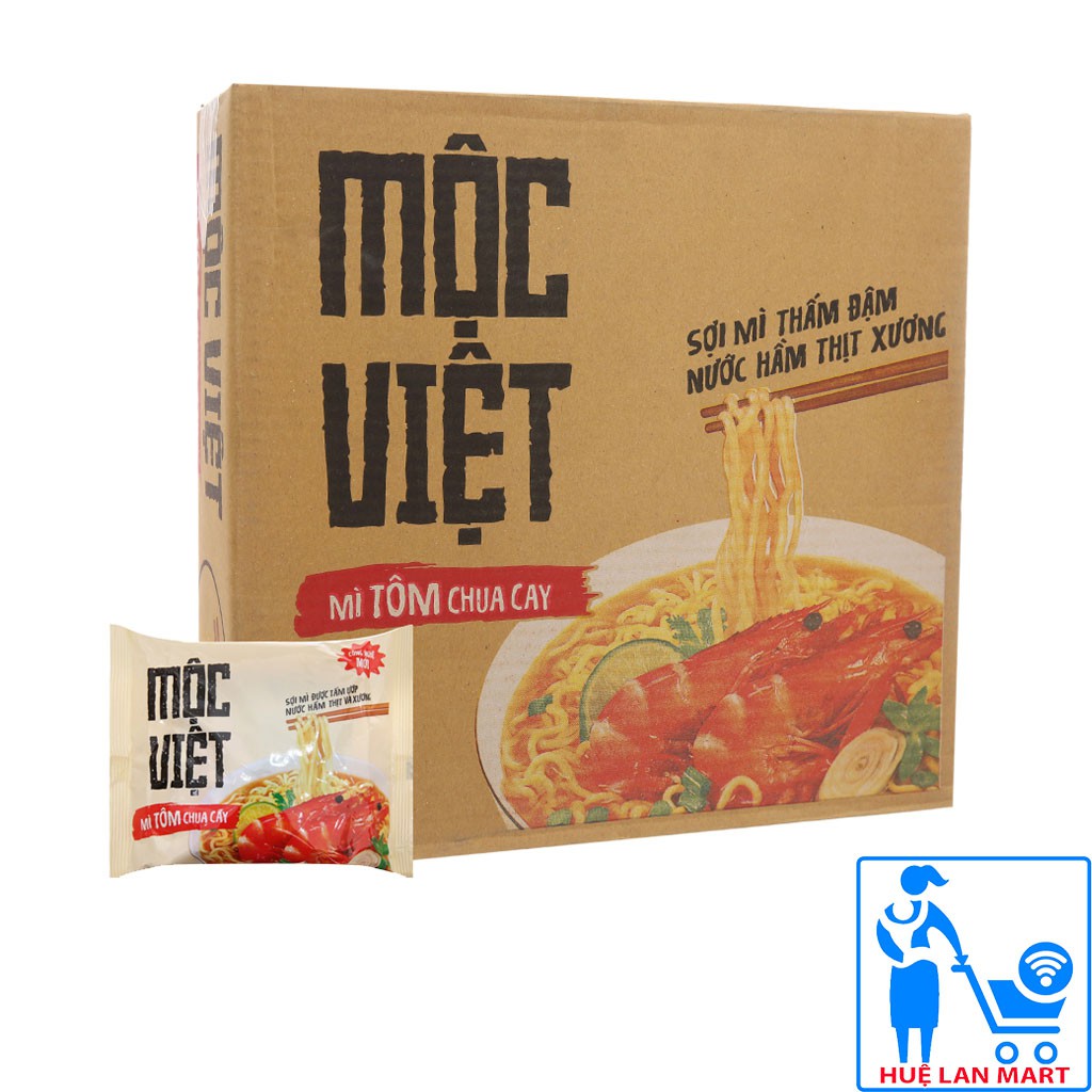 Mì Tôm Chua Cay Mộc Việt Thùng 30 Gói x 75g/gói