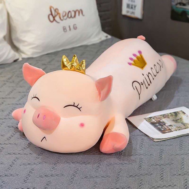 Gối Ôm Gấu Bông Cho Bé Heo Princess Mềm Mịn (Size 70cm)